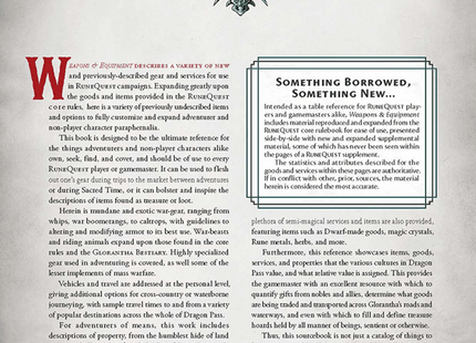 Gamers Guild AZ Chaosium RuneQuest RPG: Weapons & Equipment AGD