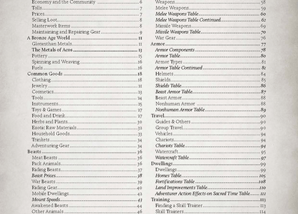 Gamers Guild AZ Chaosium RuneQuest RPG: Weapons & Equipment AGD