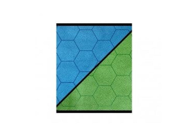 Gamers Guild AZ Chessex Chessex Battlemat 1 Inch Reversible Blue-Green Hexes Chessex