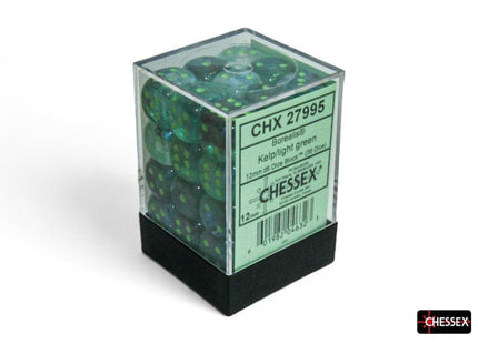 Gamers Guild AZ Chessex Chessex Dice: Borealis Kelp/light green Luminary 12mm d6 Dice Block (36 dice) Chessex