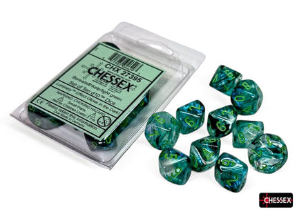 Gamers Guild AZ Chessex Chessex Dice: Borealis Kelp/light green Luminary Set of Ten d10s Chessex