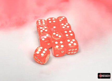 Gamers Guild AZ Chessex Chessex Dice: Festive Dahlia/white 16mm d6 Dice Block (12 dice) Chessex