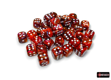 Gamers Guild AZ Chessex Chessex Dice: Festive Symphony/white 12mm d6 Dice Block (36 dice) Chessex