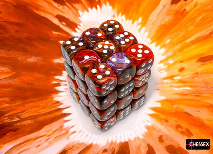 Gamers Guild AZ Chessex Chessex Dice: Festive Symphony/white 12mm d6 Dice Block (36 dice) Chessex