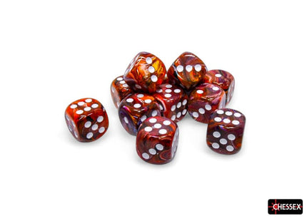 Gamers Guild AZ Chessex Chessex Dice: Festive Symphony/white 16mm d6 Dice Block (12 dice) Chessex