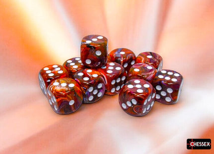 Gamers Guild AZ Chessex Chessex Dice: Festive Symphony/white 16mm d6 Dice Block (12 dice) Chessex