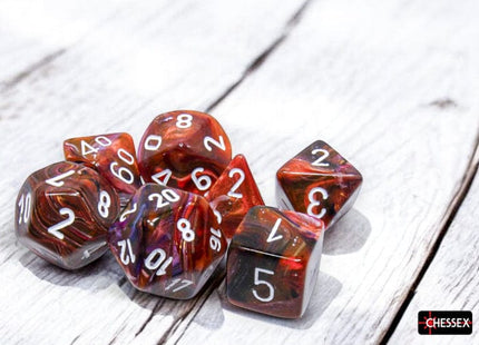 Gamers Guild AZ Chessex Chessex Dice: Festive Symphony/white Polyhedral 7-Dice Set Chessex