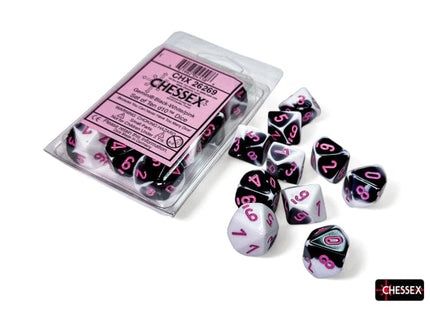 Gamers Guild AZ Chessex Chessex Dice: Gemini Black-White/pink Set of 10 d10s Chessex