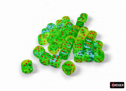Gamers Guild AZ Chessex Chessex Dice: Gemini Plasma Green-Teal/orange Luminary 12mm d6 Dice Block (36 dice) Chessex