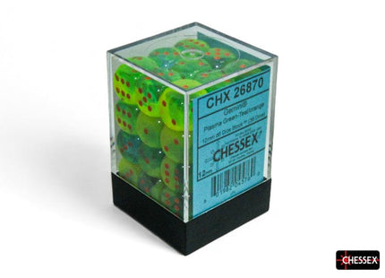 Gamers Guild AZ Chessex Chessex Dice: Gemini Plasma Green-Teal/orange Luminary 12mm d6 Dice Block (36 dice) Chessex