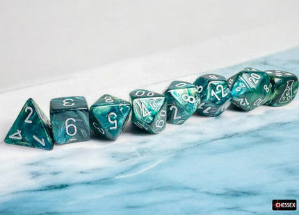 Gamers Guild AZ Chessex Chessex Dice: Lustrous Neptune/grey Polyhedral 7-Fie Set GTS