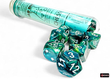Gamers Guild AZ Chessex Chessex Dice: Lustrous Neptune/grey Polyhedral 7-Fie Set GTS