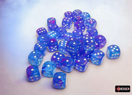 Gamers Guild AZ Chessex Chessex Dice: Nebula Aura/white Luminary 12mm d6 Dice Block (36 dice) Chessex