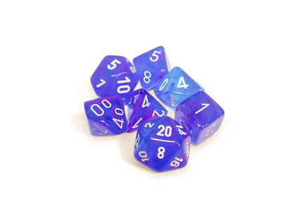 Gamers Guild AZ Chessex Chessex Dice: Nebula Aura/white Luminary Polyhedral 7-Dice Set Chessex