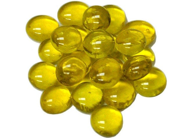 Gamers Guild AZ Chessex CHX01122 - Chessex Glass Gaming Stones: Crystal Yellow Gaming Stones (40) Chessex