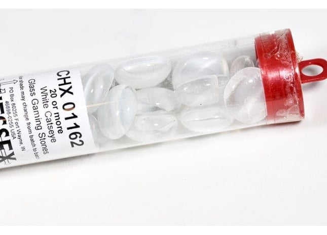 Gamers Guild AZ Chessex CHX01162 - Chessex  Glass Gaming Stones: Crystal Clear Cat's Eye Gaming Stones (40) Chessex