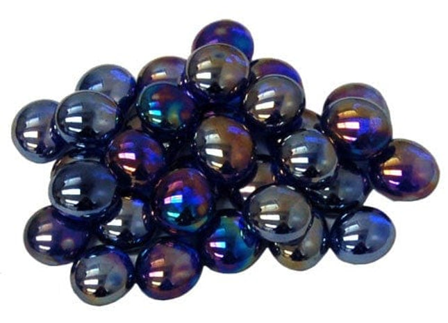 Gamers Guild AZ Chessex CHX01176 - Chessex  Glass Gaming Stones: Crystal Dark Blue Iridized (40) Chessex
