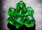 Gamers Guild AZ Chessex CHX20375 - Translucent Mini-hedral™ Green/white 7-Die Set Chessex