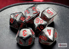 Gamers Guild AZ Chessex CHX20478- Velvet® Mini-hedral™ Black/red 7-Die Set Chessex