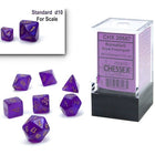 Gamers Guild AZ Chessex CHX20587: 7-Die Set Mini Borealis Luminary: Royal Purple/Gold Chessex