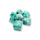 Gamers Guild AZ Chessex CHX22403 - Mega-Hedral 7 Dice Set: Marble Oxi-Copper with White (Pre-Order) Chessex
