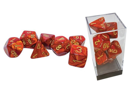 Gamers Guild AZ Chessex CHX22414 - 7 Set Mega Hedrals: Scarab Scarlet/gold Chessex