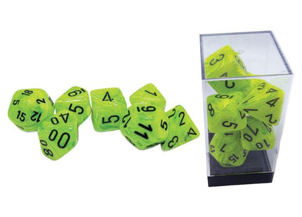 Gamers Guild AZ Chessex CHX22430 - 7 Set Mega Hedrals: Vortex Bright Green/black Chessex