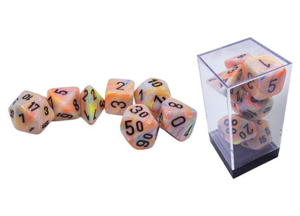 Gamers Guild AZ Chessex CHX22442- 7 Set Mega Hedrals: Festive Circus/black Chessex