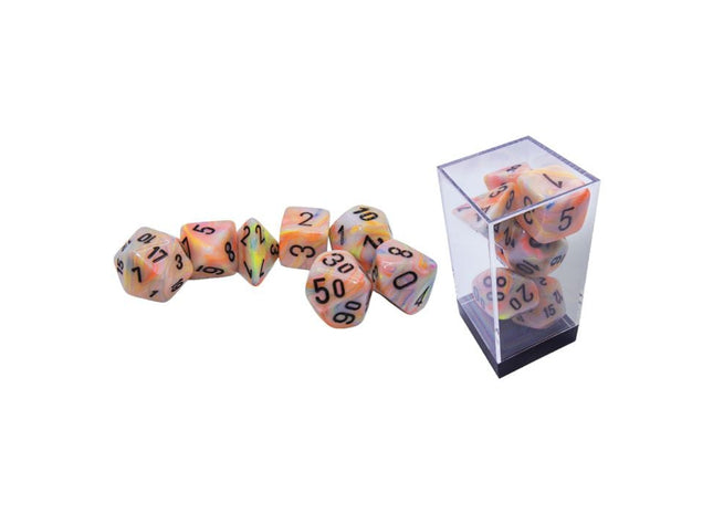 Gamers Guild AZ Chessex CHX22442- 7 Set Mega Hedrals: Festive Circus/black Chessex