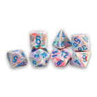 Gamers Guild AZ Chessex CHX22544 - Mega-Hedral 7 Dice Set: Festive Pop Art with Blue (Pre-Order) Chessex