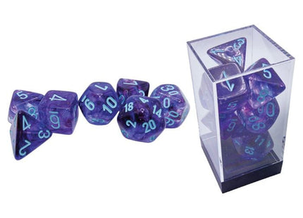 Gamers Guild AZ Chessex CHX22557 - 7 Set Mega Hedrals: Nebula Nocturnal/teal Chessex