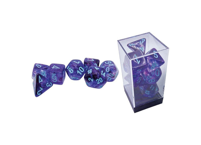 Gamers Guild AZ Chessex CHX22557 - 7 Set Mega Hedrals: Nebula Nocturnal/teal Chessex
