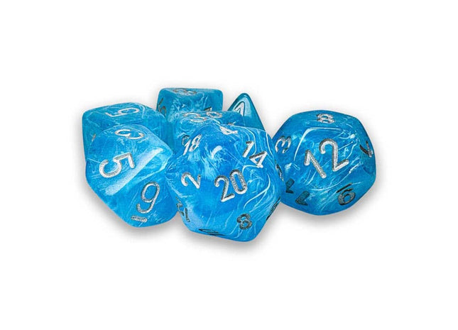 Gamers Guild AZ Chessex CHX22566 - Mega-Hedral 7 Dice Set: Luminary Sky with Silver (Pre-Order) Chessex
