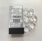 Gamers Guild AZ Chessex CHX23071 7-Die Set Translucent Clear/White Chessex