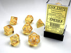 Gamers Guild AZ Chessex CHX23072 -  Chessex 7 Die Set Translucent Yellow/White Chessex