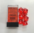 Gamers Guild AZ Chessex CHX23073 - Chessex: 7 Die Set - Translucent Orange/White Chessex