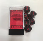 Gamers Guild AZ Chessex CHX23088 -  Chessex 7 Die Set Translucent Smoke/Red Chessex