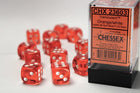 Gamers Guild AZ Chessex CHX23603 - Chessex 16mm D6 Translucent Orange/white Chessex