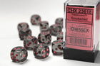 Gamers Guild AZ Chessex CHX23618 - Chessex 16mm D6 Translucent Smoke/red Chessex