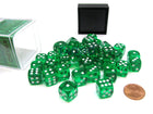 Gamers Guild AZ Chessex CHX23805 - Chessex 12mm Green/White Translucent Chessex