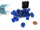 Gamers Guild AZ Chessex CHX23806 - Chessex 12mm Blue / White Translucent Chessex