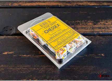 Gamers Guild AZ Chessex CHX24203 - Chessex D10 Sunrise With Black Brushed Dice Set of 10 (Pre-Order) Chessex