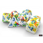 Gamers Guild AZ Chessex CHX24409 - Chessex Polyhedral Breezy With Blue Brushed Dice Set of 7 (Pre-Order) Chessex