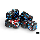 Gamers Guild AZ Chessex CHX24608 - Chessex 16mm D6 Dark Side With Blue Brushed Dice Block (Pre-Order) Chessex
