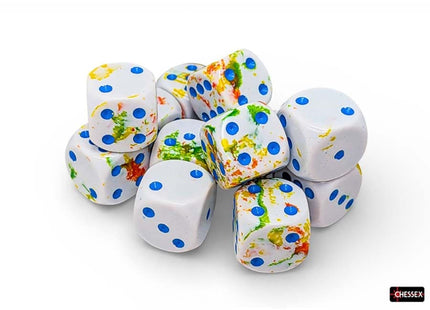 Gamers Guild AZ Chessex CHX24609 - Chessex 16mm D6 Breezy With Blue Brushed Dice Block (Pre-Order) Chessex
