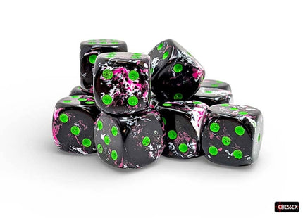 Gamers Guild AZ Chessex CHX24614 - Chessex 16mm D6 Paintball With Green Brushed Dice Block (Pre-Order) Chessex
