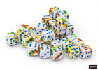 Gamers Guild AZ Chessex CHX24809: Chessex d6 12mm Dice Block 36ct - Brush Breezy with Blue Chessex
