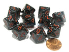 Gamers Guild AZ Chessex CHX25108 - Chessex Set of Ten D10 Speckled Space / Red Chessex