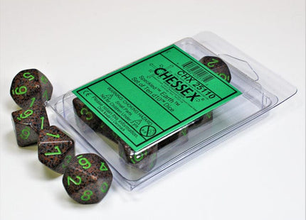 Gamers Guild AZ Chessex CHX25110 - Chessex Set of Ten D10 Speckled Earth Chessex