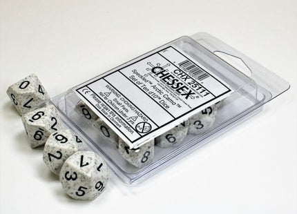 Gamers Guild AZ Chessex CHX25111 - Chessex Set of Ten D10 Speckled Arctic Camo Chessex